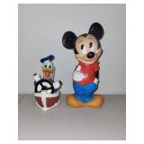 Mickey Mouse and Donald Duck Large Vinyl Coin Banks
