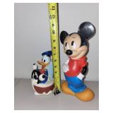 Mickey Mouse and Donald Duck Large Vinyl Coin Banks