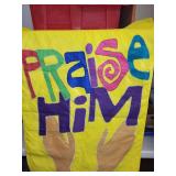 Set of 5 Religious Decorative Fabric Banners with Christian Themes