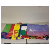 Set of 5 Religious Decorative Fabric Banners with Christian Themes