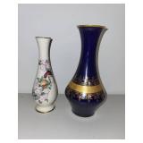 Lenox Fine China Serenade Bud Vase and Echt Cobalt Bavaria Vase Set