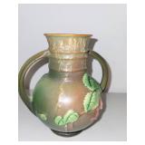 Roseville Pottery 1938 Fuschia Brown Handled Vase #891-6