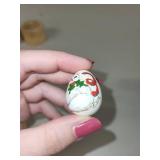 Set of 3 Edith Collector Porcelain Eggs with Hand-Painted Animal Designs and Wooden Boxes