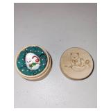 Set of 3 Edith Collector Porcelain Eggs with Hand-Painted Animal Designs and Wooden Boxes