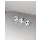 Set of 3 Swarovski Style Miniature Crystal Animal Figurines with Mirror Bases