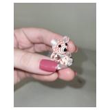Set of 3 Swarovski Style Miniature Crystal Animal Figurines with Mirror Bases