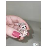 Set of 3 Swarovski Style Miniature Crystal Animal Figurines with Mirror Bases