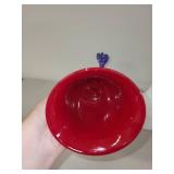 Set of 3 Fenton Glass Commemorative Bells Red Blue and White