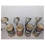 Set of 4 Limited Edition Schmid Christmas Beer Steins 1971-1974