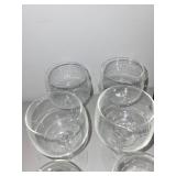 Set of 6 Clear Glass Wine Goblets