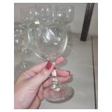 Set of 6 Clear Glass Wine Goblets