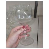 Set of 6 Clear Glass Wine Goblets