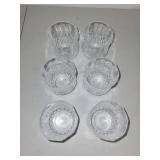 Set of 6 Clear Patterned Glass Tumblers