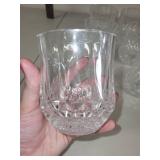 Set of 6 Clear Patterned Glass Tumblers