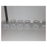 Set of 6 Clear Patterned Glass Tumblers