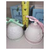 Pair of Lladro Christmas Bells 1987 and 1988 with Boxes