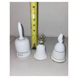 Set of 3 Collectible Porcelain Bells - Schmid, Enesco, Hallmark