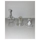 Set of 3 Decorative Glass Bells Including Angel Ornament