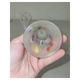 Pair of Frosted Glass Decorative Bells with Millefiori Accents and Removable Chain