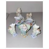 Collection of Occupied Japan Porcelain Figurines and Precious Moments Figures