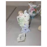 Collection of Occupied Japan Porcelain Figurines and Precious Moments Figures