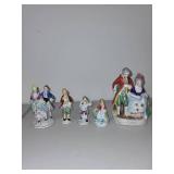 Set of 5 Occupied Japan Porcelain Figurines