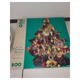 Christmas Collectibles Lot: 1973 Plates, Puzzle, and Reuge Nativity Music Box