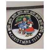 Christmas Collectibles Lot: 1973 Plates, Puzzle, and Reuge Nativity Music Box