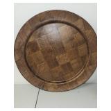 Vintage Blue Painted 1-Gallon Milk Can and Wooden Serving Platter