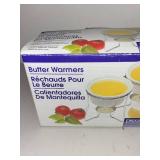 Set of 4 Progressive Butter Warmers with Ceramic Bowls and Metal Stands