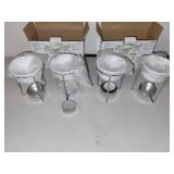 Set of 4 Progressive Butter Warmers with Ceramic Bowls and Metal Stands
