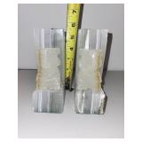 Pair of Carved Onyx Stone Bookends with Figurine Design