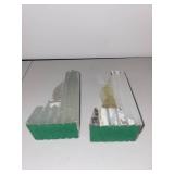 Pair of Carved Onyx Stone Bookends with Figurine Design