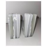 Pair of Carved Onyx Stone Bookends with Figurine Design