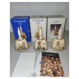 Set of 3 Goebel M.I. Hummel Annual Bells with Boxes (1978, 1979, 1985)