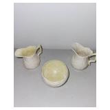 Belleek Ireland Cream and Sugar Set with Creamer and Open Sugar Bowl
