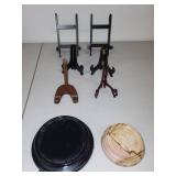 Assorted Display Stands and Plate Holders with Decorative Bases