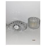 Collection of Cut Glass Decor, Mirrors, and Crystal Clock