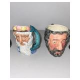 Set of 5 Royal Doulton Character Mugs and Jugs, Including Sancho Panza