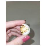 Set of 3 Edith Collector Porcelain Eggs with Hand-Painted Animal Designs and Wooden Boxes