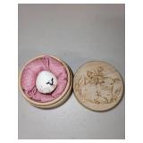 Set of 3 Edith Collector Porcelain Eggs with Hand-Painted Animal Designs and Wooden Boxes