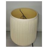 Set of 3 Table Lamps with Pleated Shades - Mixed Brass and Glass Bases