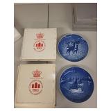 Set of 6 B&G Copenhagen Porcelain Collectible Plates 1964-1985