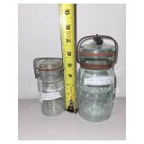 Pair of Vintage Globe Glass Canning Jars with Metal Latch Closures