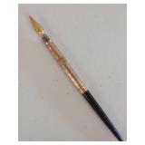 Antique Gusum Swedish Brass Inkwell Set and Pen by Seamless