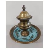 Antique Brass Inkwell & Pen Holder Set