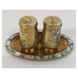 Taxco Brass Abalone Shakers Set