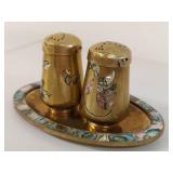 Taxco Brass Abalone Shakers Set