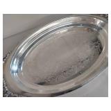 Ornate Baroque Pattern Silverplate Serving Dish