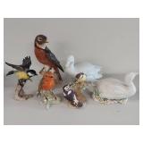 Set of 6 Exquisite Bird Figurines Collection - Goebel, Worcester England, etc.